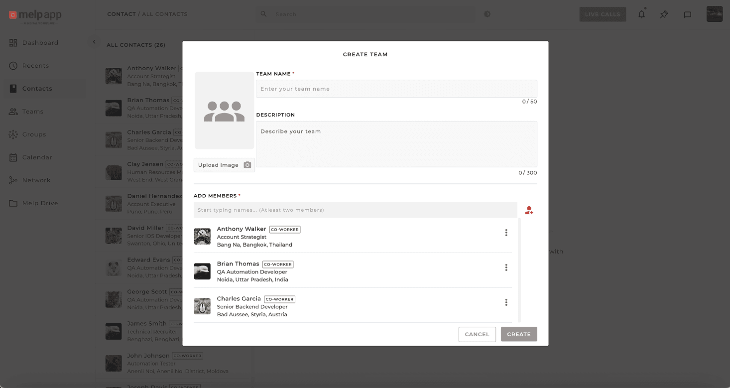 Create contact team